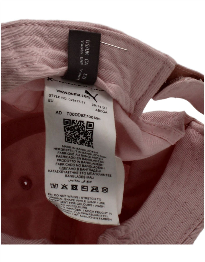 Puma Girls Graphic Baseball Cap One Size Pink Cotton