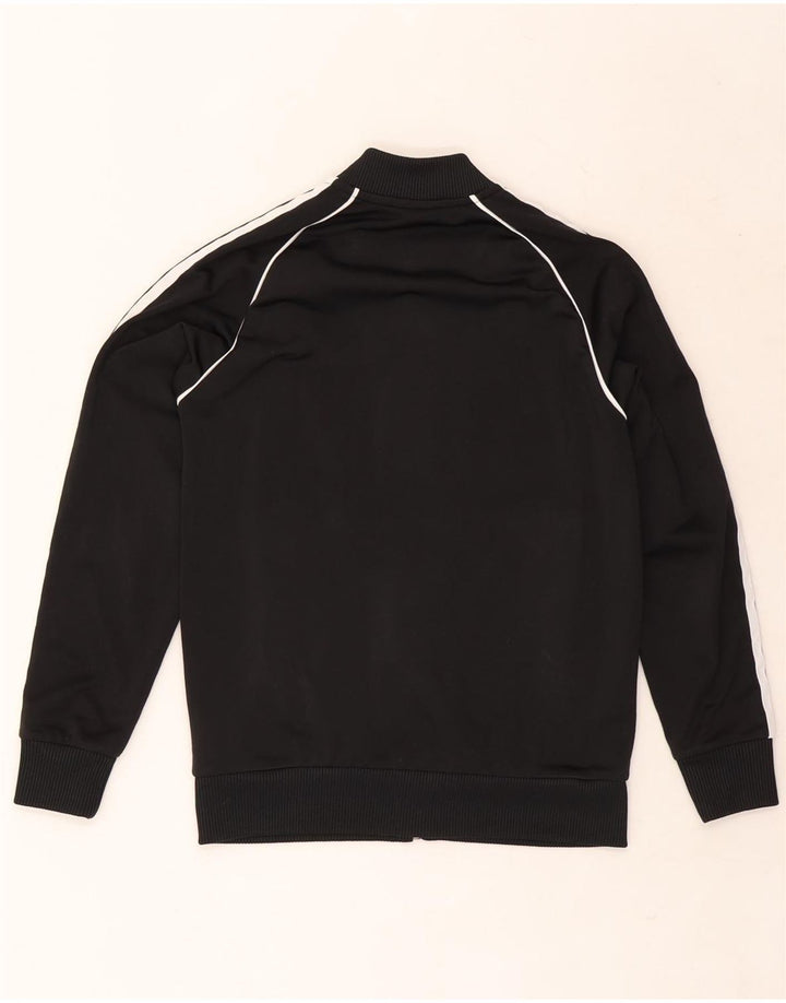 Adidas Boys Tracksuit Top Jacket 12-13 Years Black Polyester