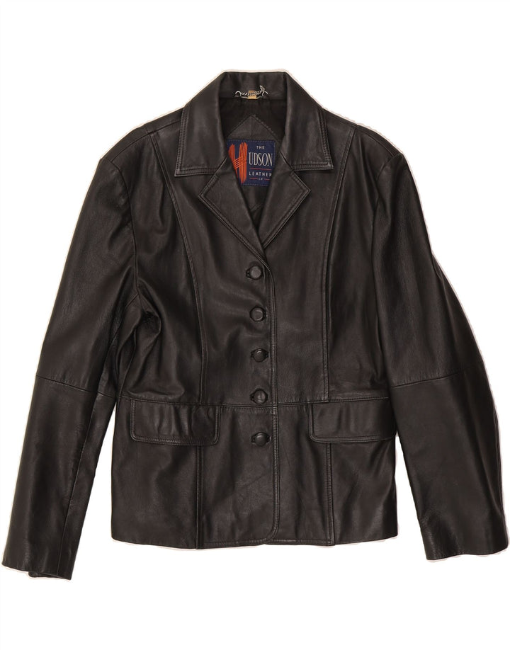 HUDSON Womens Leather Jacket UK 14 Medium Black Leather Vintage Hudson and Second-Hand Hudson from Messina Hembry 