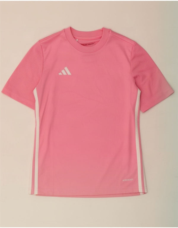 Adidas Girls Aeroready T-Shirt Top 11-12 År Pink Polyester