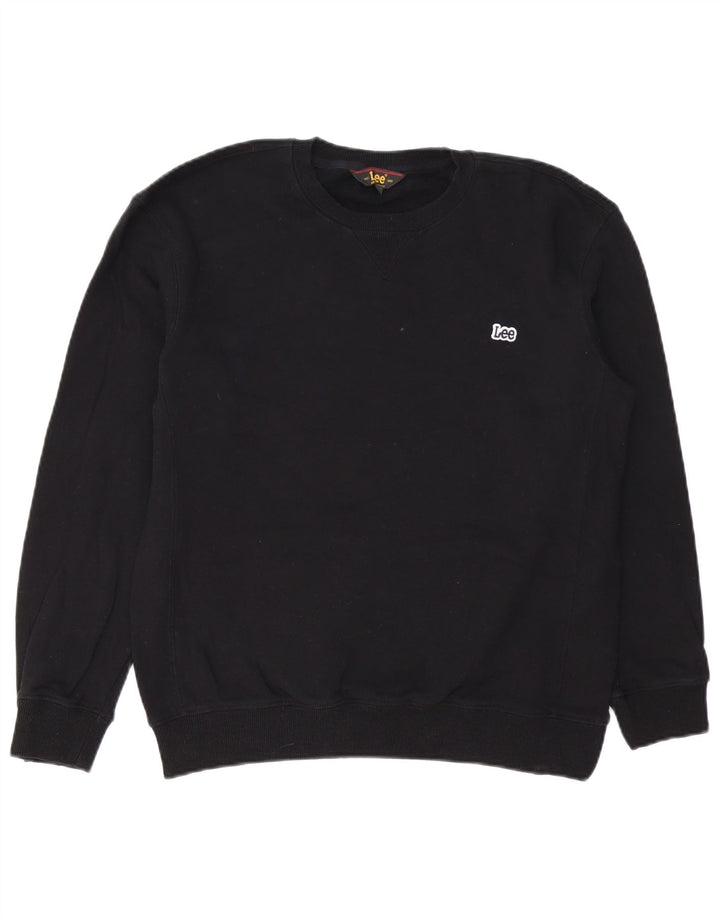 LEE Mens Regular Fit Sweatshirt Jumper Small Black Cotton