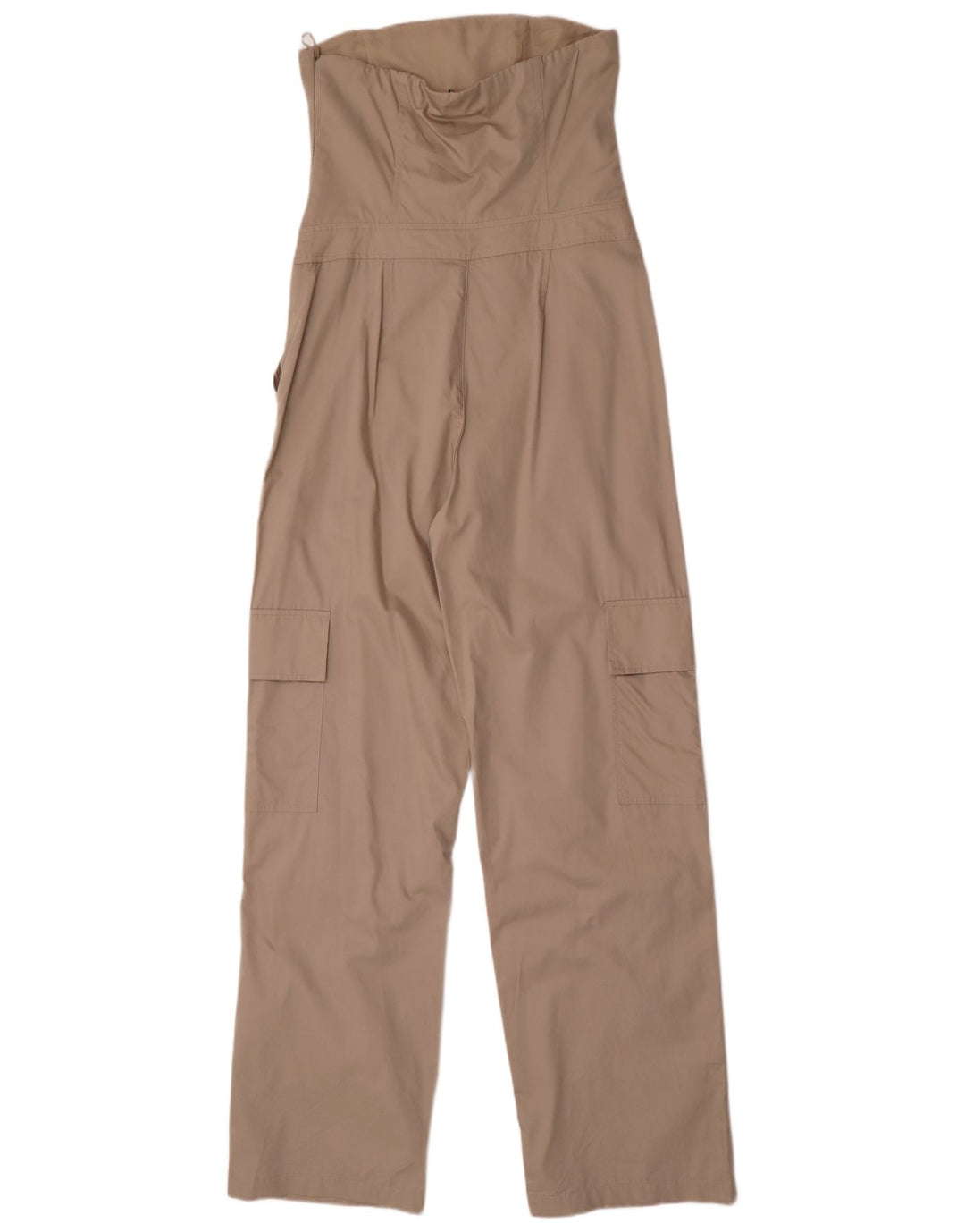 Zara Womens Strapless Jumpsuit UK 12 Medium  Grey Cotton