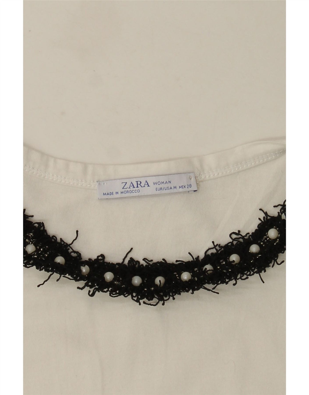 T-shirt Zara da donna Top UK 12 bianca media