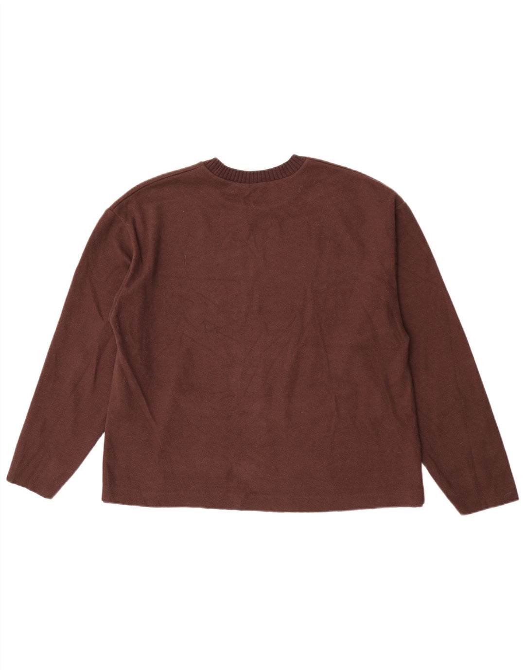 Zara Womens Boat Neck Jumper Sweater UK 16 Large Brown Polyester