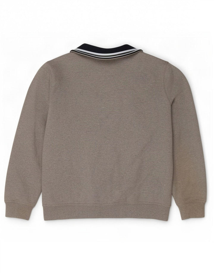 Crew Clothing Mens Zip Neck Sweatshirt Jumper Large Grey Cotton