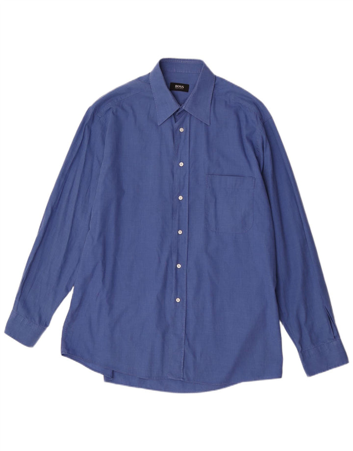 Hugo Boss Mens Shirt Size 41 Large Blue