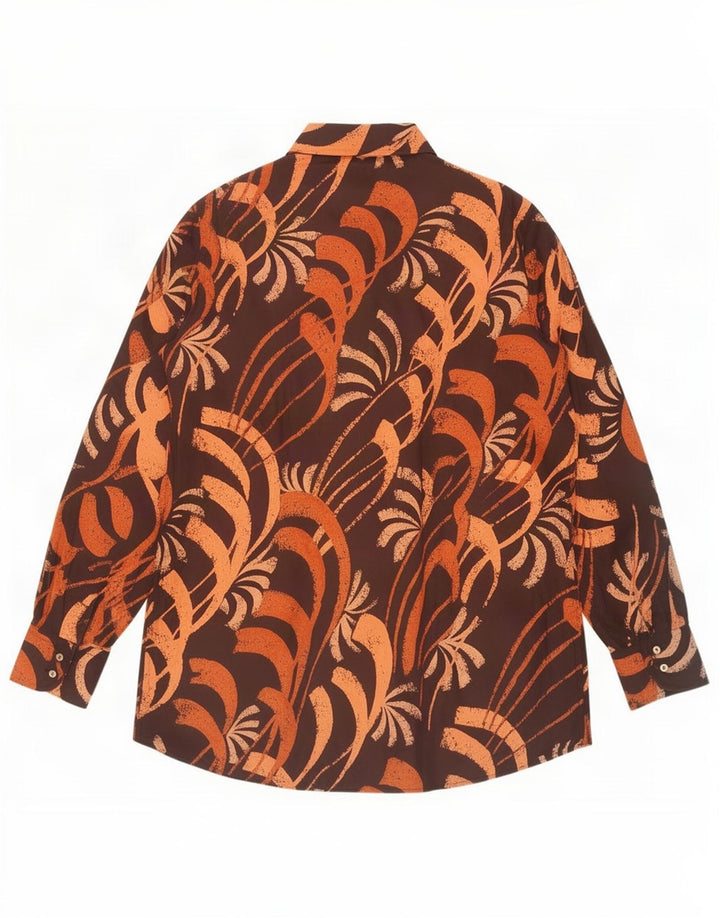 Camicia vintage da uomo con motivo astratto marrone medio