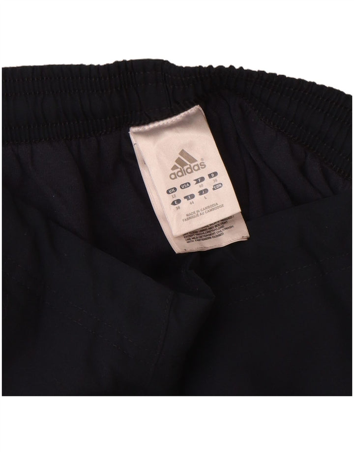 Adidas Womens Tracksuit Trousers UK 12 Medium Navy Blue Polyester