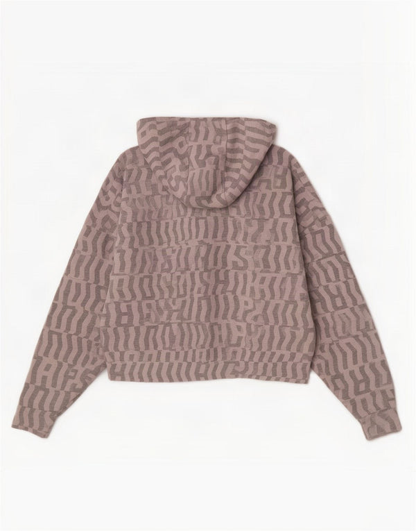 Adidas Pull à capuche surdimensionné avec fermeture éclair pour femme UK 8/10 Petit Gris