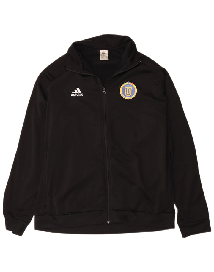 Adidas Mens Graphic Tracksuit Top Jacket 2XL Black Polyester