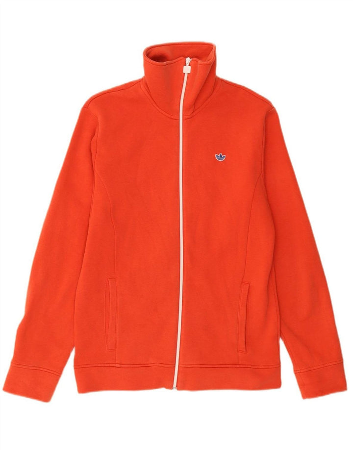 ADIDAS Mens Tracksuit Top Jacket Medium Red Cotton