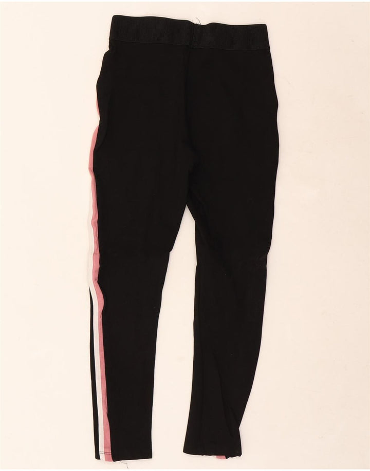 Zara Dame Leggings UK 10 Small Sort Stribet