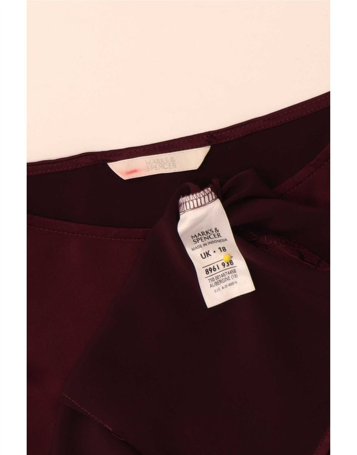 Marks & Spencer Womens Sleeveless Blouse Top UK 18 XL Burgundy Polyester
