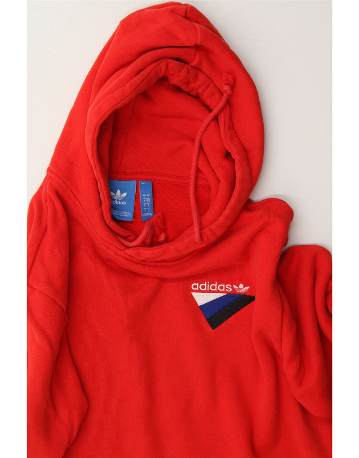 ADIDAS Mens Hoodie Jumper Small Red Cotton Vintage Adidas and Second-Hand Adidas from Messina Hembry 