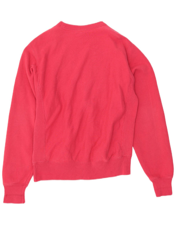 Champion Womens Oversized Sweatshirt Jumper UK 10 Small Pink Cotton