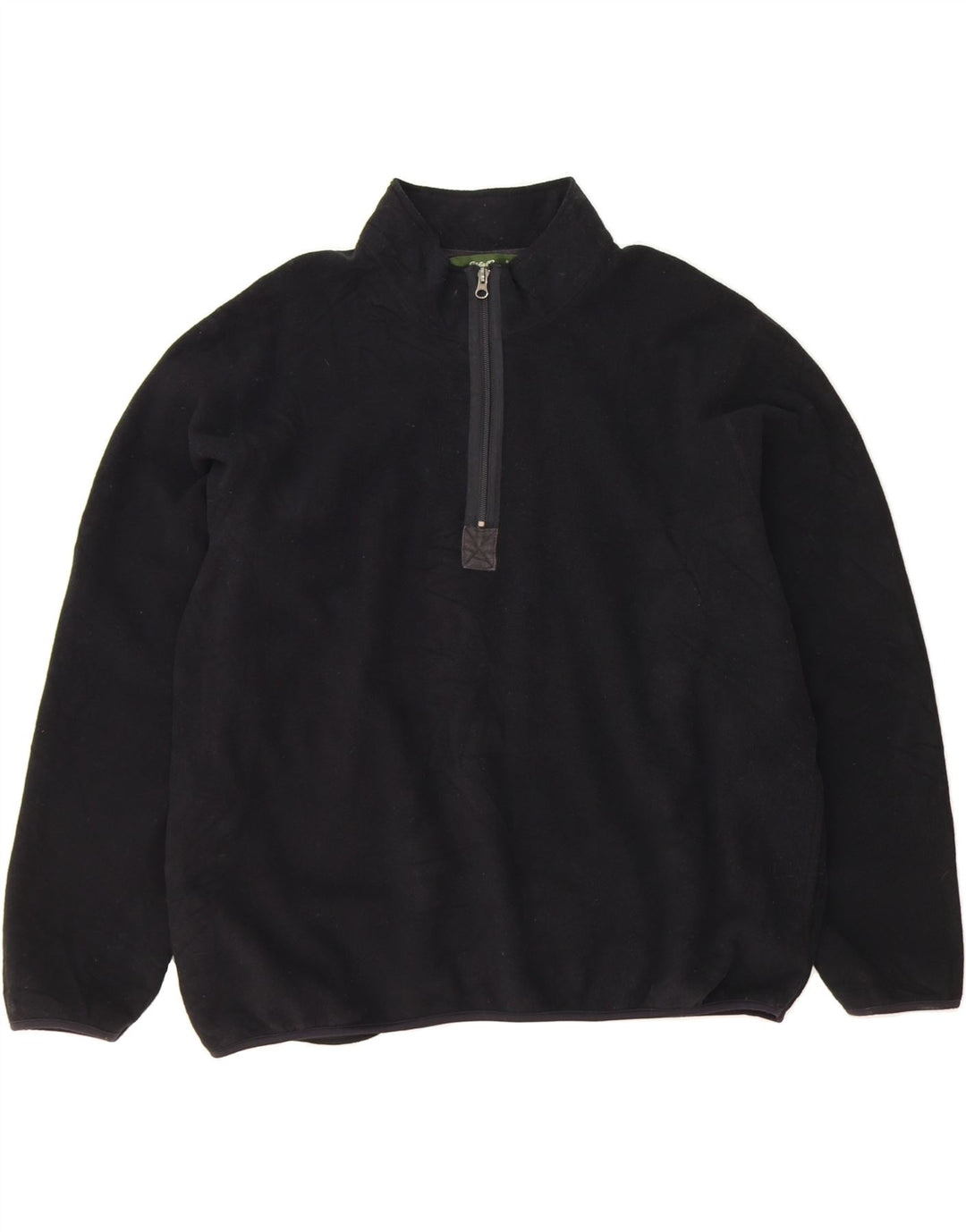 EDDIE BAUER Mens Zip Neck Sweatshirt Jumper XL Black Polyester Vintage Eddie Bauer and Second-Hand Eddie Bauer from Messina Hembry 