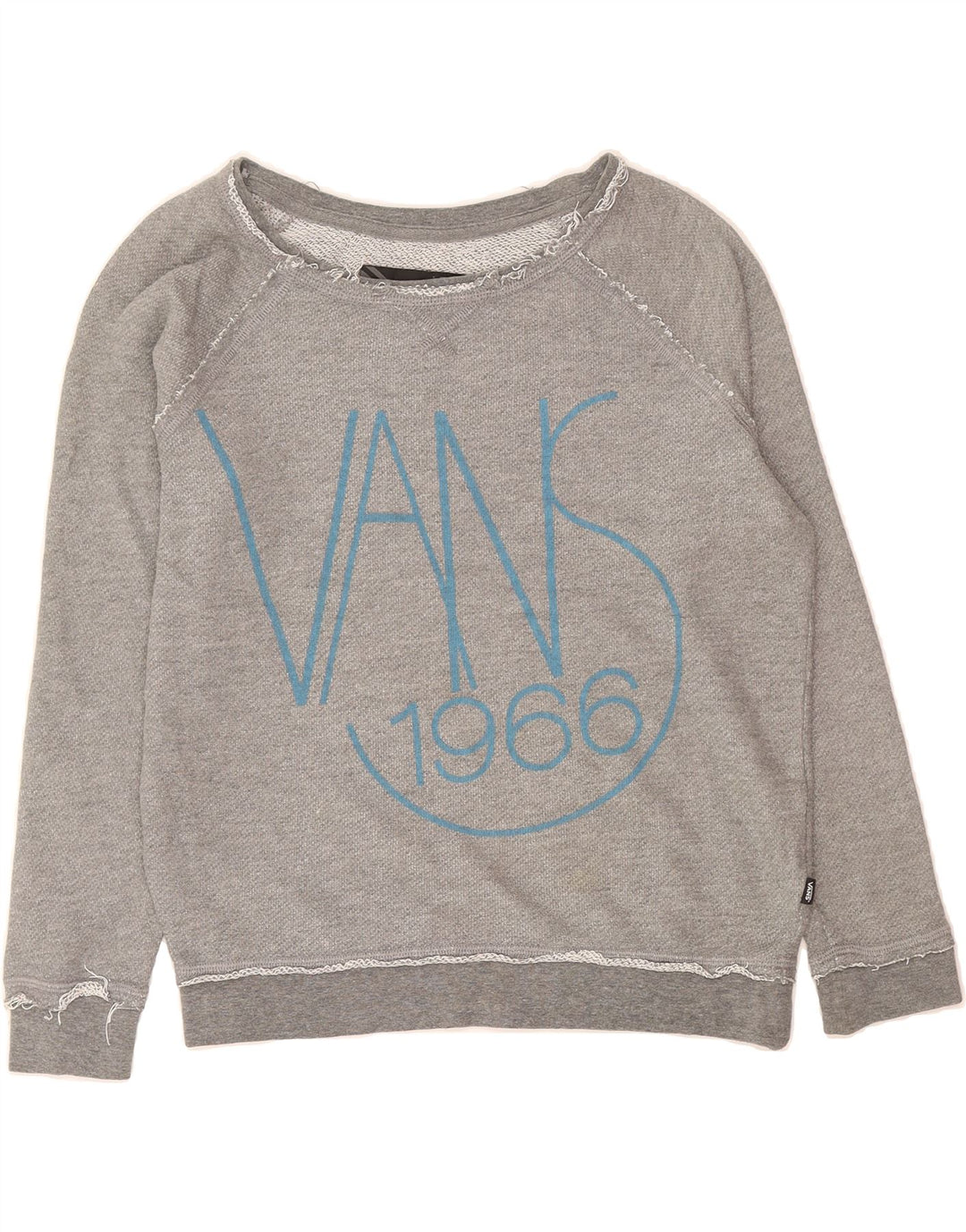 VANS Womens Oversized Graphic Sweatshirt Jumper UK 6 XS Grey Vintage Vans and Second-Hand Vans from Messina Hembry 