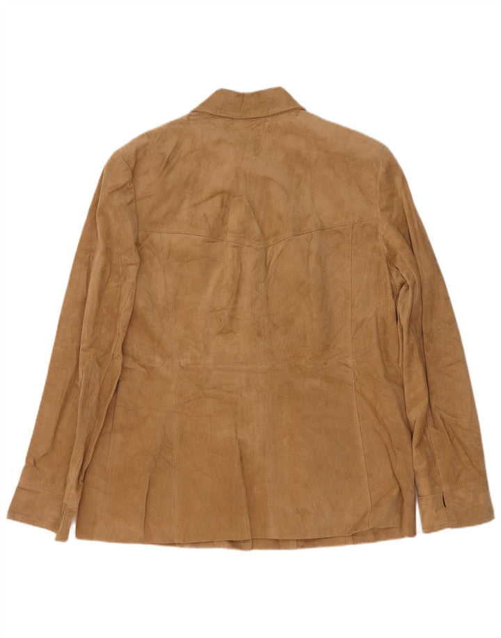 Madeleine Dame Ruskindsjakke UK 14 Stort Beige Læder