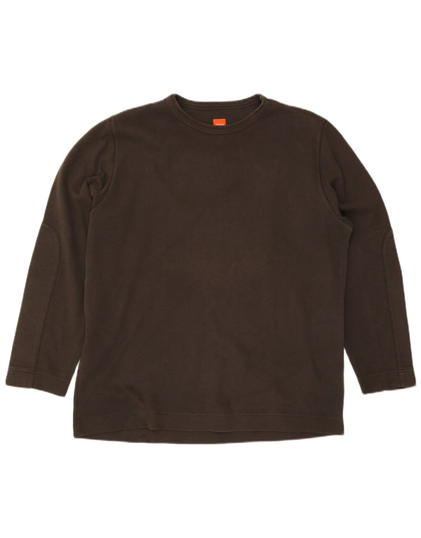 Top pentru bărbați Hugo Boss cu mânecă lungă 2XL din bumbac kaki