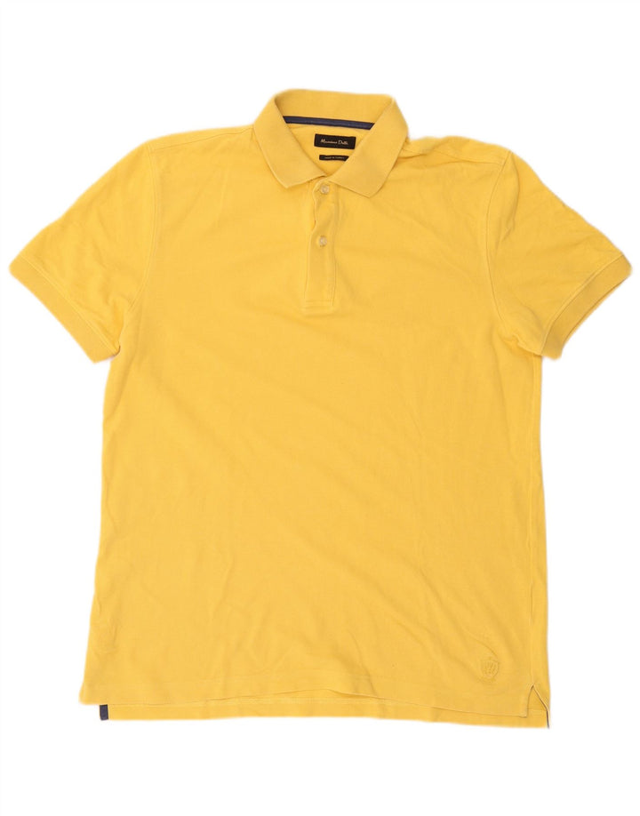 Massimo Dutti Mens Polo Shirt Large Yellow