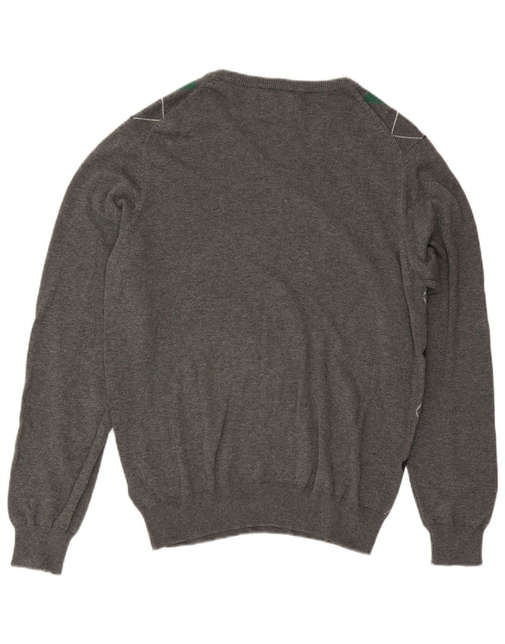 Męski sweter Marks & Spencer Blue Harbor z dekoltem w kształcie litery V, średnioszary