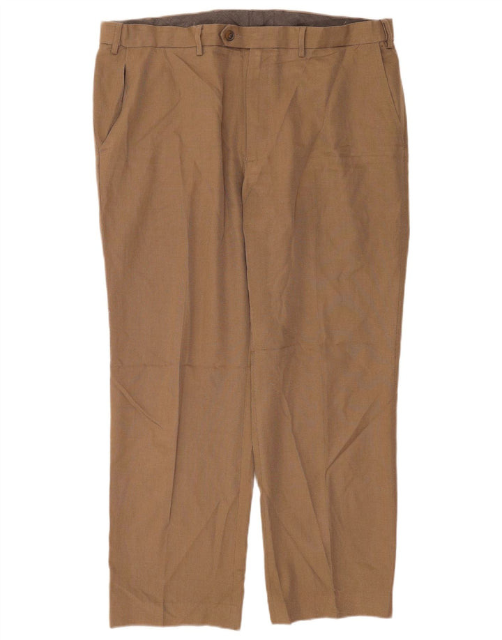 Pantaloni da abito vestibilità regolare Marks & Spencer da uomo W38 L29 Poliestere beige