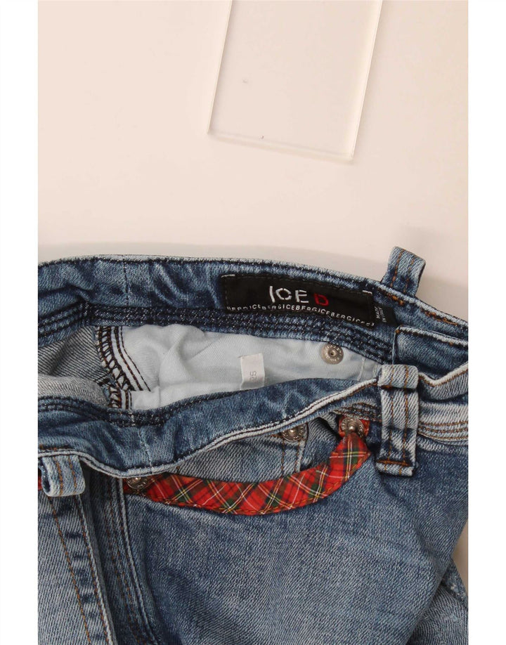 Iceberg Womens Distressed Straight Jeans W26 L27 Blue