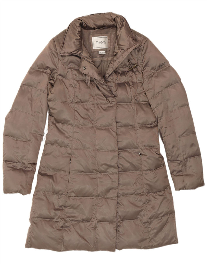 Geox Womens Respira Padded Coat UK 10 Small Brown Polyester