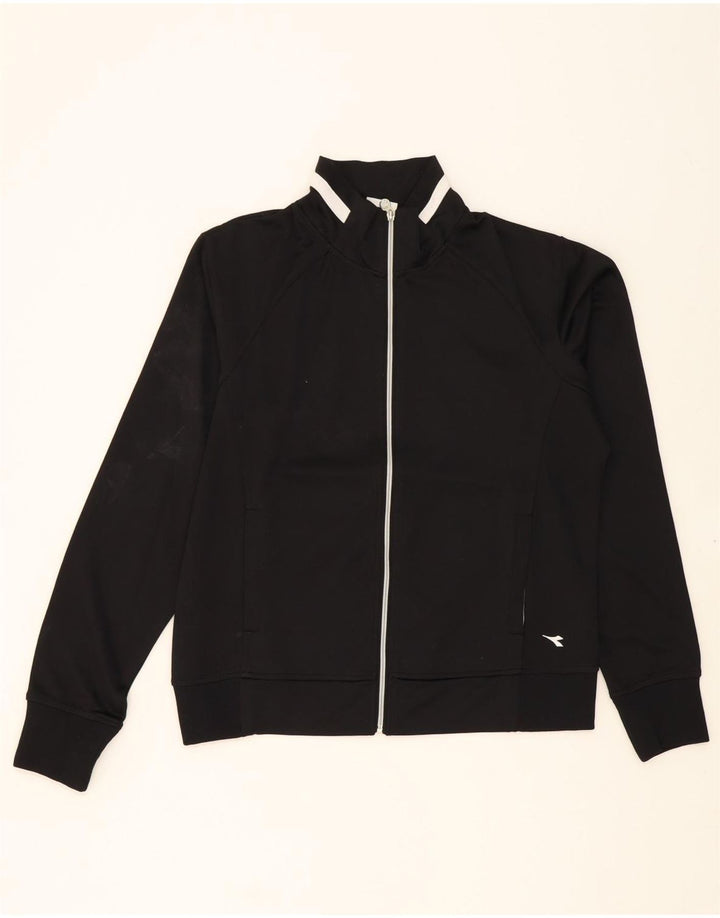 DIADORA Womens Tracksuit Top Jacket UK 18 XL Black Polyester Vintage Diadora and Second-Hand Diadora from Messina Hembry 