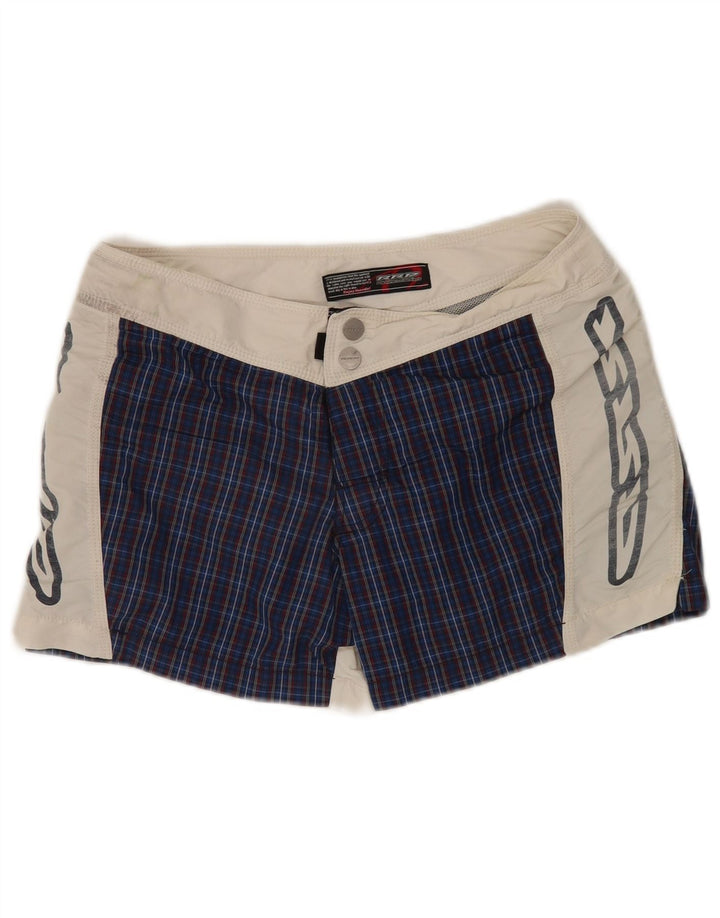 RRD Mens Graphic Swimming Shorts Medium Navy Blue Colourblock Polyester