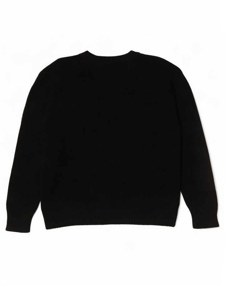 Zara Damen-Pullover, übergroß, Rundhalsausschnitt, Gr. 40, Größe L, Schwarz, Polyester