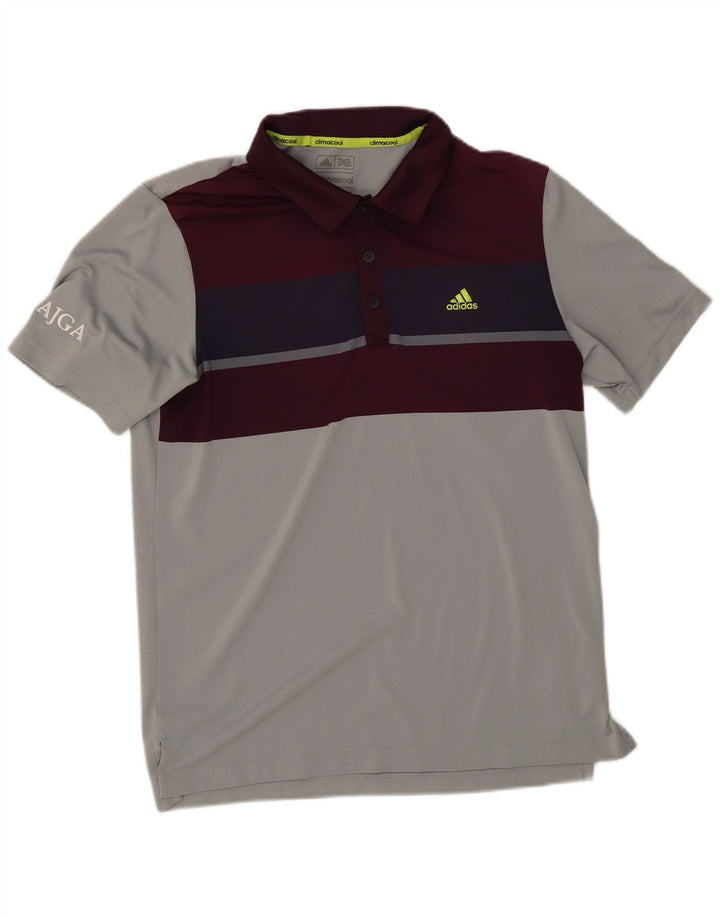Adidas Herre Climacool Polo Shirt Lille Grå Colourblock Polyester