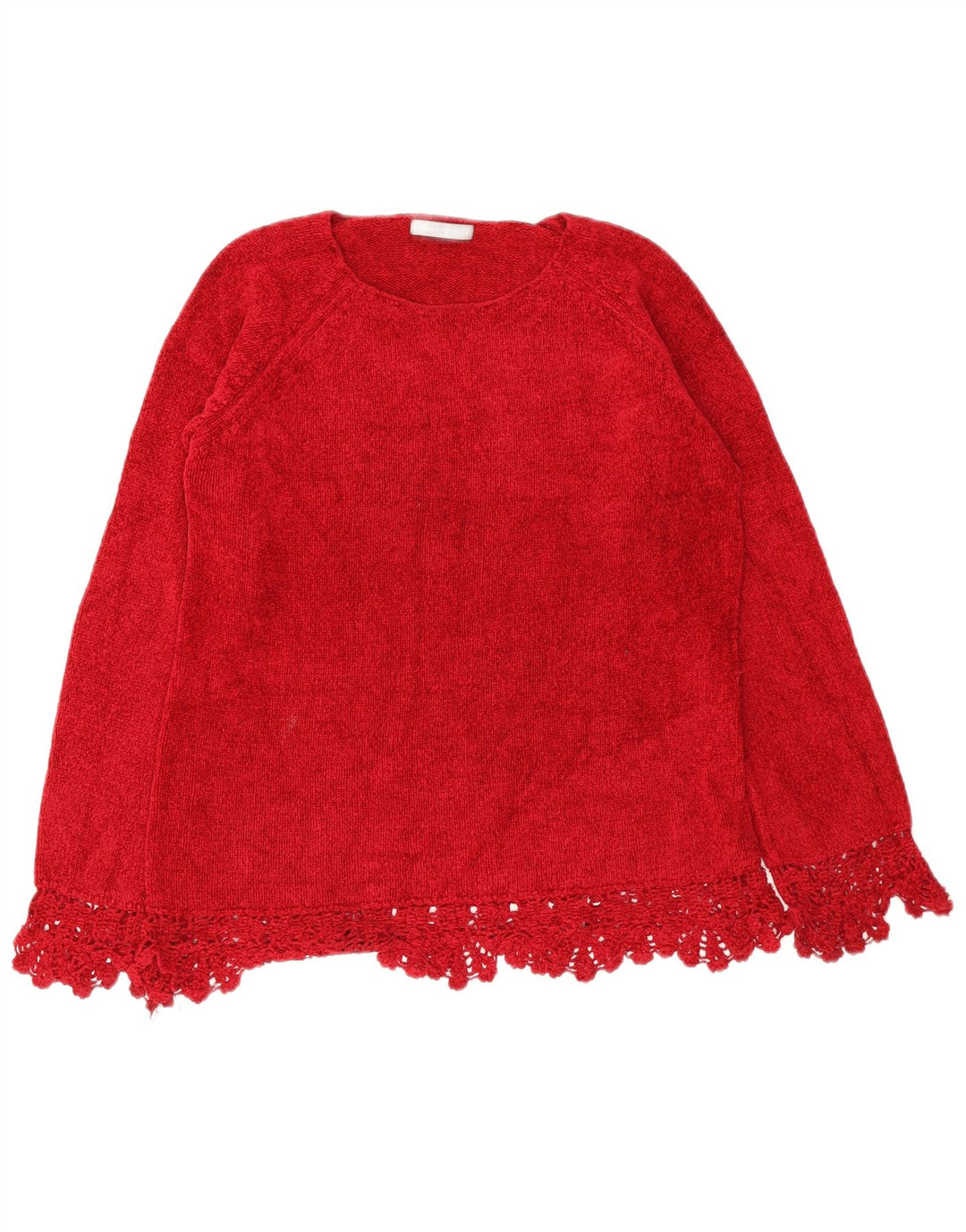 Marks & Spencer Womens Crew Neck Jumper Sweater UK 14 Medium Red Viscose