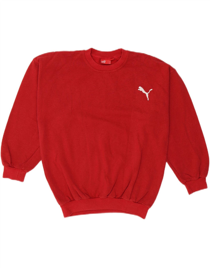PUMA Girls Sweatshirt Jumper 13-14 Years Red Cotton Vintage Puma and Second-Hand Puma from Messina Hembry 