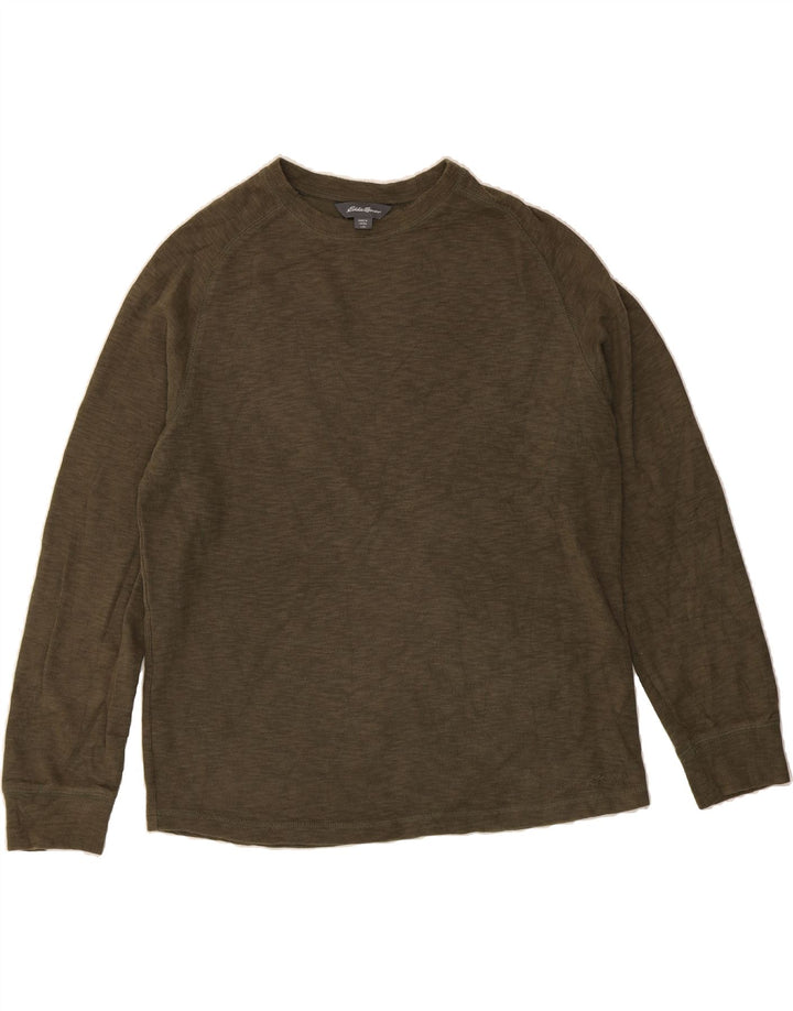 EDDIE BAUER Womens Top Long Sleeve UK 16 Large Khaki Cotton Vintage Eddie Bauer and Second-Hand Eddie Bauer from Messina Hembry 
