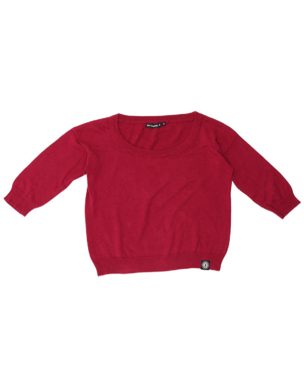 Best Company Γυναικείο Crop Boat Neck Jumper πουλόβερ UK 14 Medium Red
