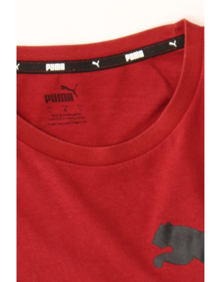 PUMA Mens Graphic T-Shirt Top Large Red Cotton Vintage Puma and Second-Hand Puma from Messina Hembry 
