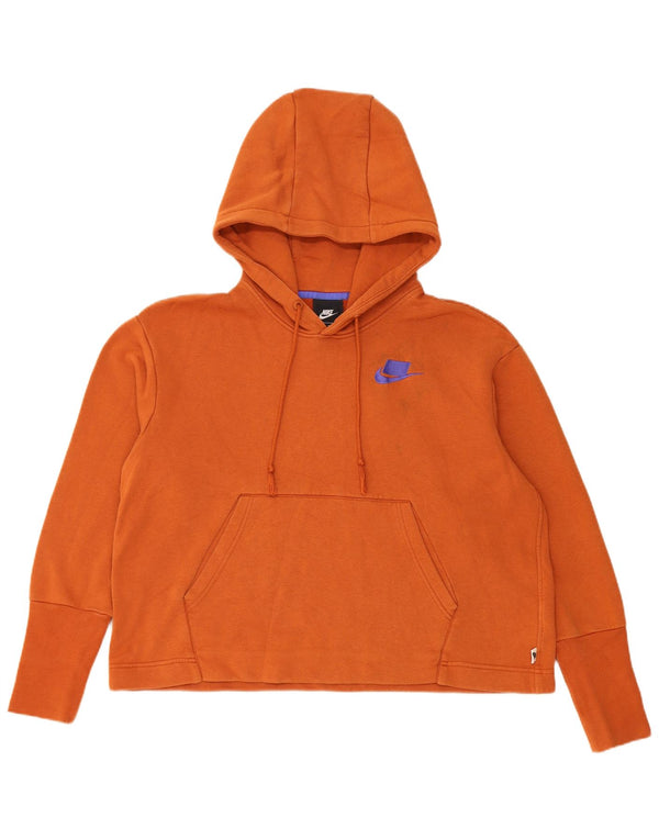 Nike Pull à capuche surdimensionné pour femme UK 14 en coton orange moyen
