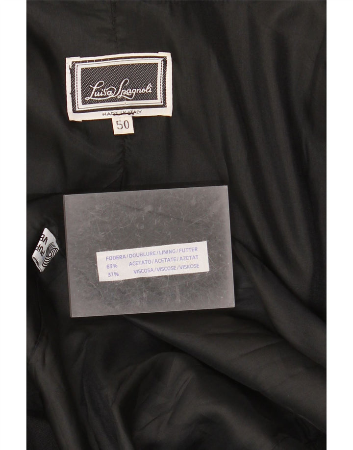 Luisa Spagnoli Womens 1 Button Blazer Jacket IT 50 Large Black Acetate