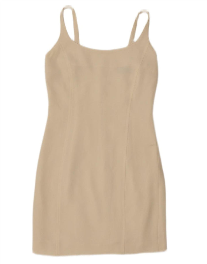 Marella Womens Sleeveless Sheath Dress UK 8 Small Off White Polyester
