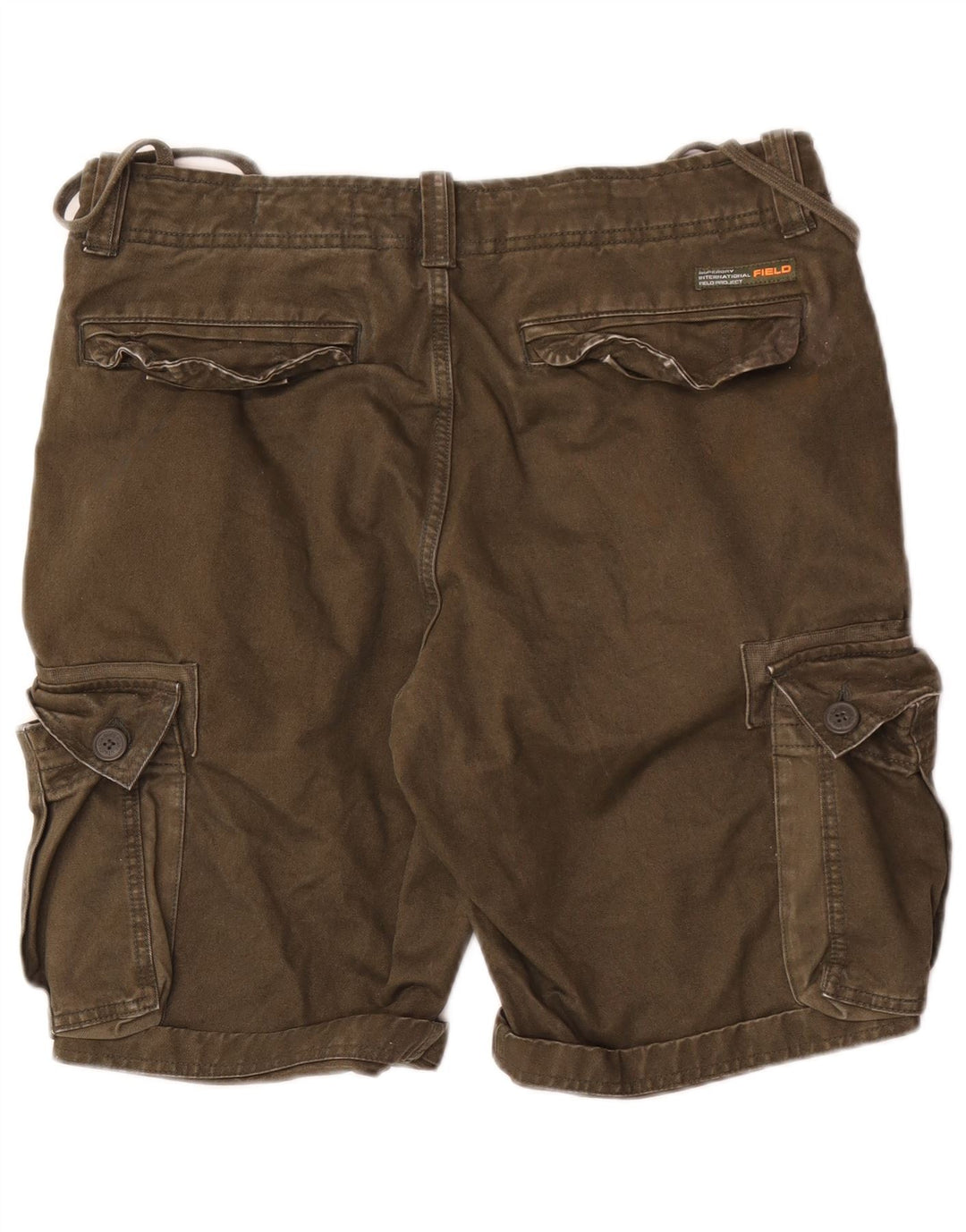 Ανδρικό σορτς Cargo Superdry W32 από μεσαίο χακί βαμβακερό