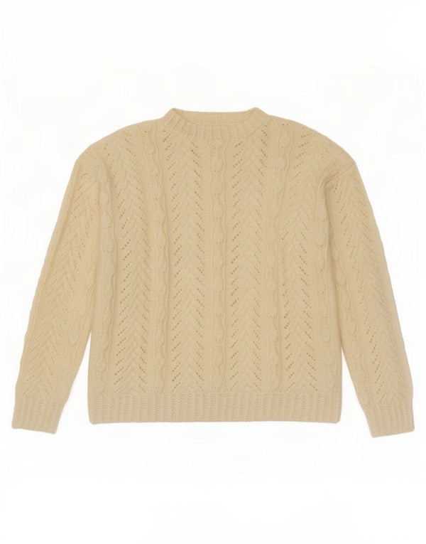 Vintage Womens Crew Neck Jumper Sweater UK 18 XL Off White