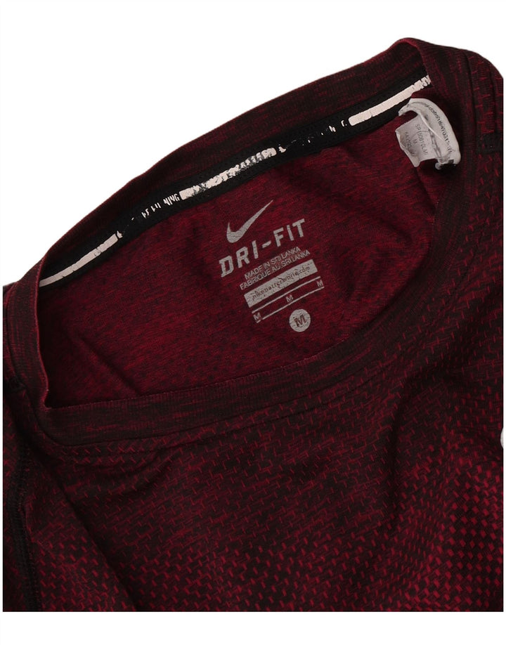 Nike Mens Dri Fit T-Shirt Top Medium Burgundy Flecked