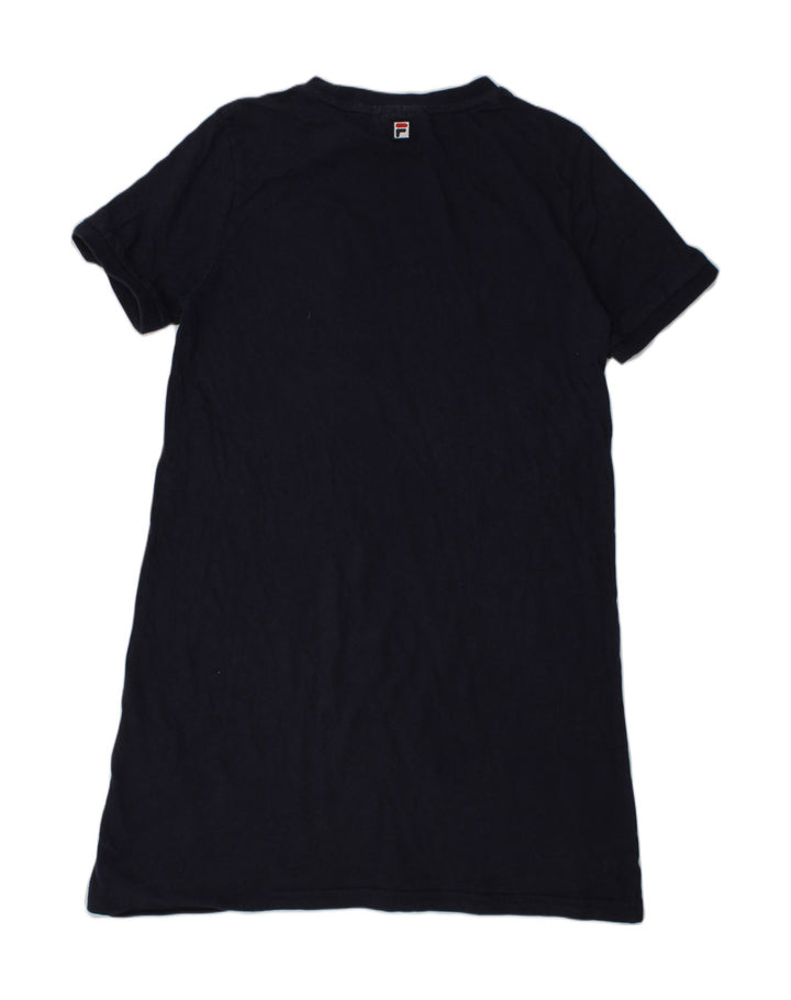 FILA Girls Graphic T-Shirt Dress 9-10 Years Navy Blue Cotton | Vintage Fila | Thrift | Second-Hand Fila | Used Clothing | Messina Hembry 