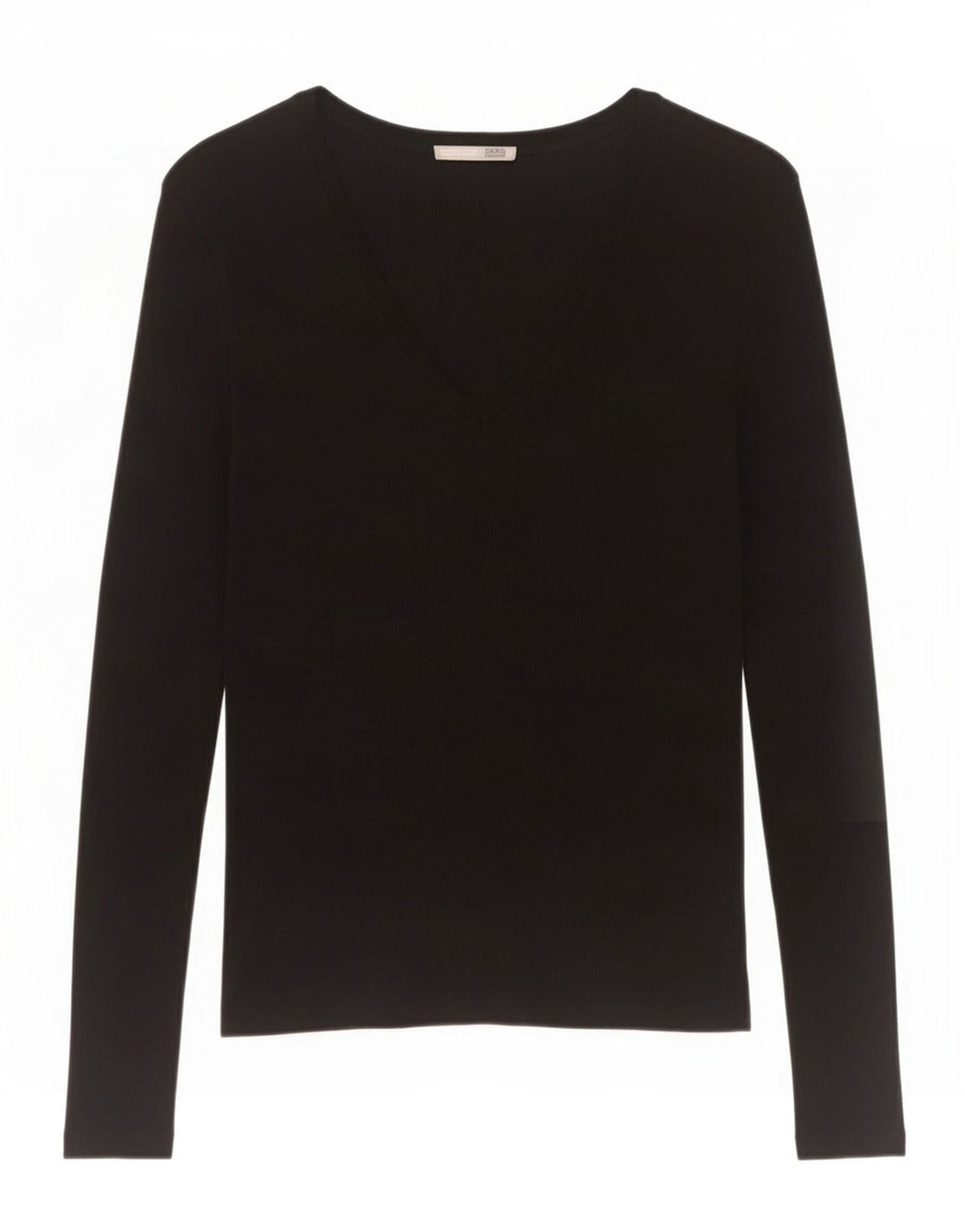 Top pentru femei Zara cu mânecă lungă UK 12 Medium Negru