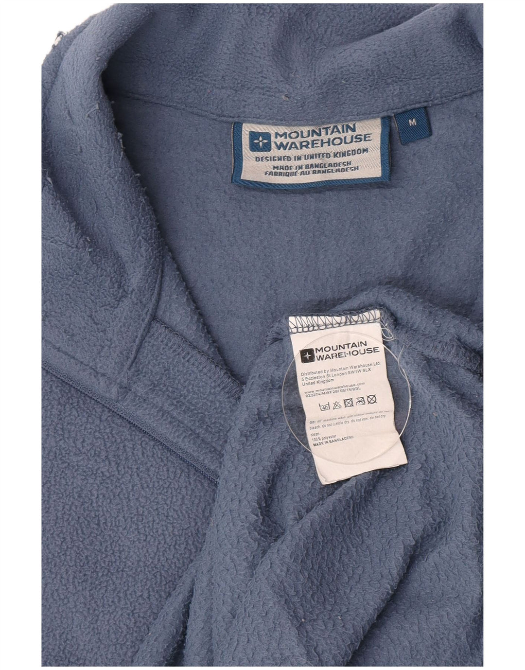 Mountain Warehouse Herre Zip Neck Fleece Jumper Medium Blue Polyester