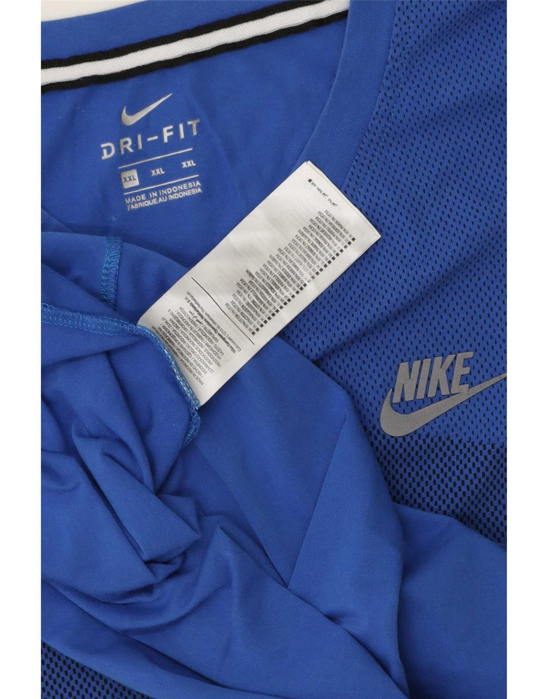 Nike Herre Dri Fit Vest Top 2XL Blå plettet bomuld