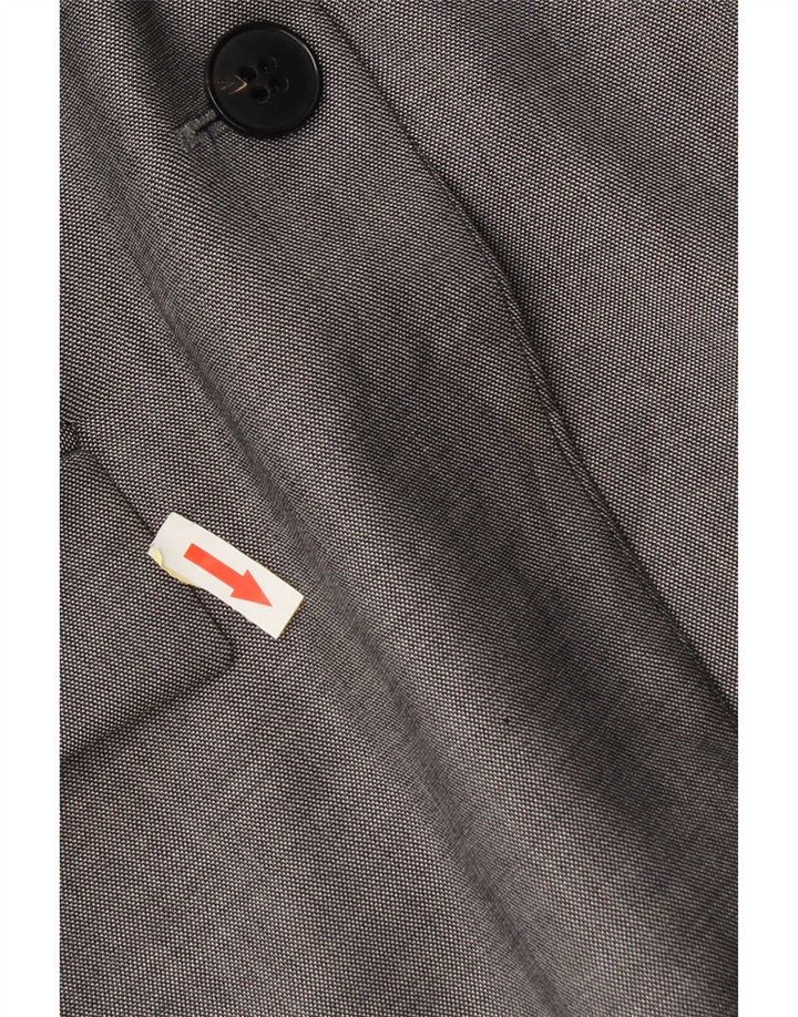 Hugo Boss Dame 2 Button Blazer Jacket UK 12 Medium Grey Uld