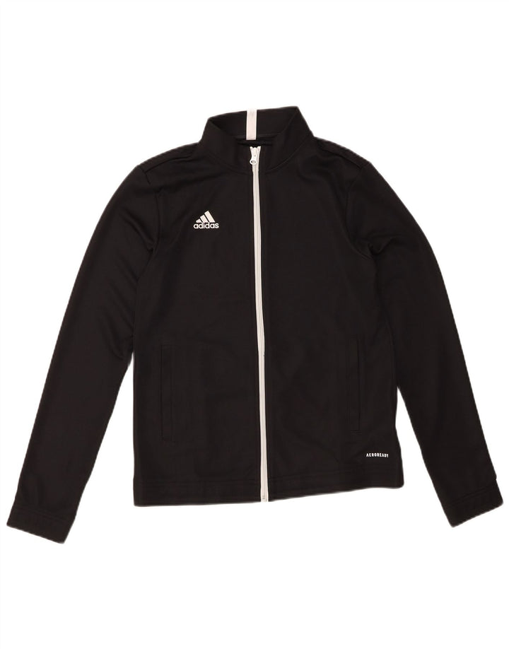 ADIDAS Womens Aeroready Tracksuit Top Jacket UK 8/10 Small Black Polyester