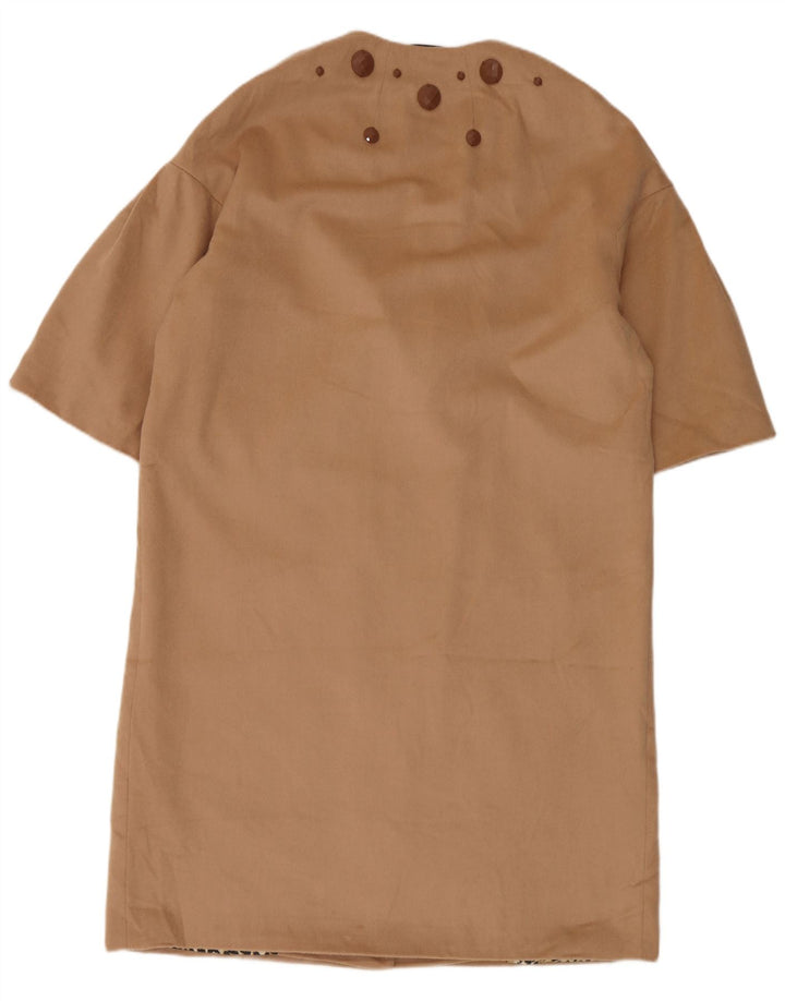 John Lewis Womens 3/4 Sleeve Double Breasted Coat UK 16 Large Beige
